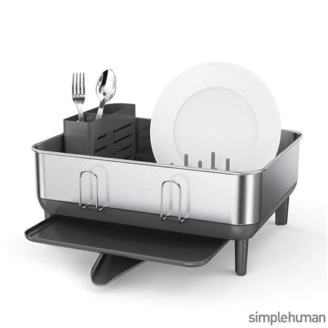 simplehuman kitchen steel frame dish rack open box|simplehuman dish rack costco.